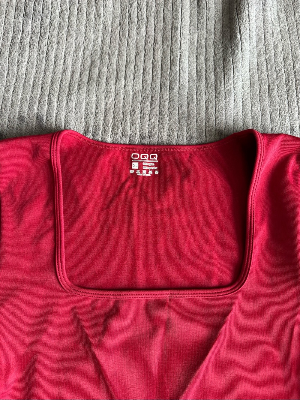 ♥️💋 Ribbed Square-Neck One-Piece Bodysuit Size XL - Picture 3 of 9